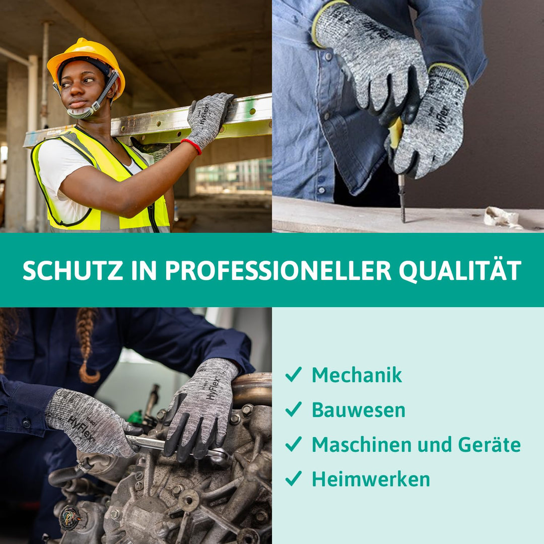 Ansell HyFlex 11-801 Professionelle Arbeitshandschuhe, Rutschfeste Nitril-Beschichtung, Industrie-Sc