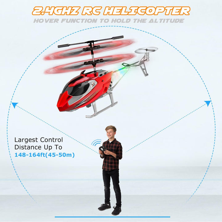 TERRAMUS RC Hubschrauber- 2.4G Ferngesteuerter Hubschrauber Indoor RC Helikopter Spielzeug mit LED-L
