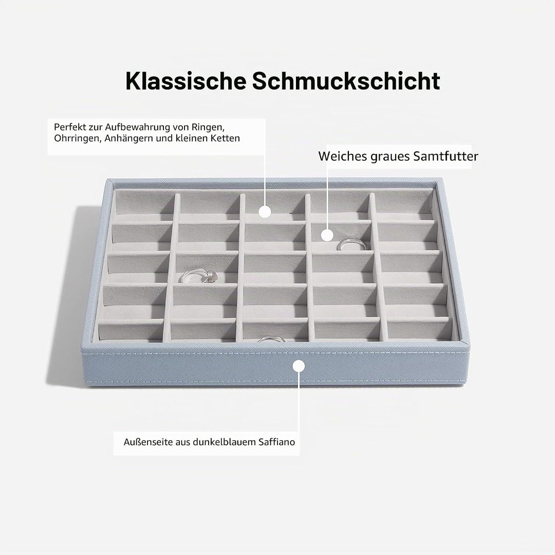 Stackers Altblau Klassisch Schmuckschatulle - 5 Dusky Blue, Dusky Blue