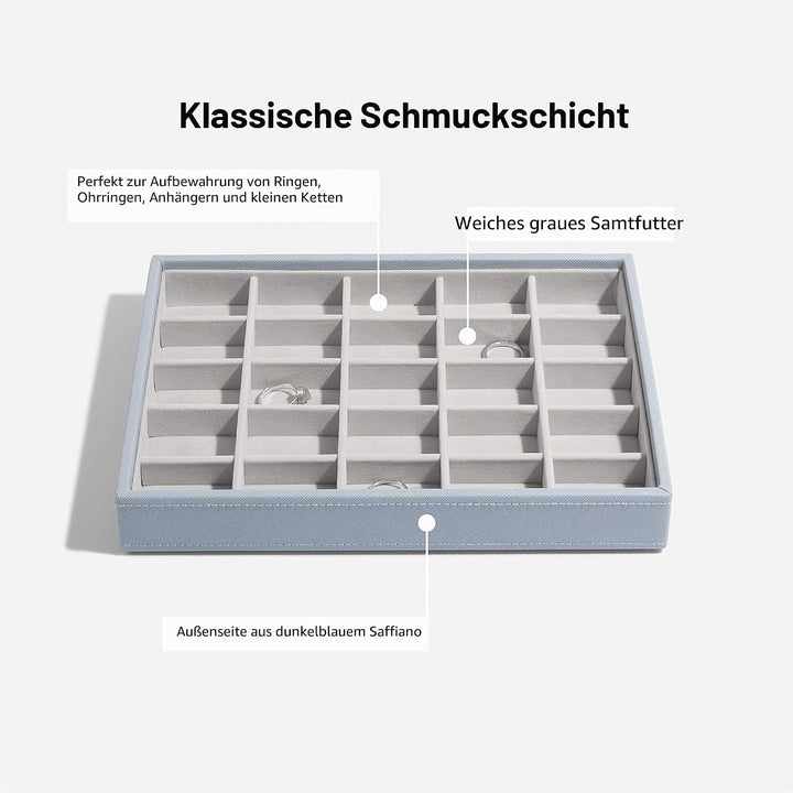 Stackers Altblau Klassisch Schmuckschatulle - 5 Dusky Blue, Dusky Blue
