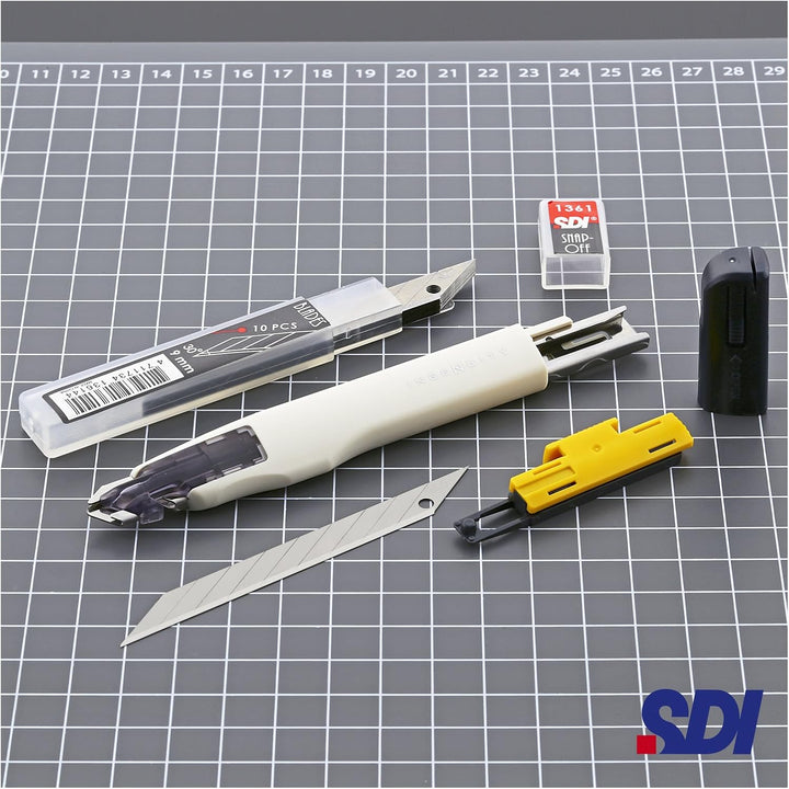 SDI - Pack Sicherheits Cutter Professionel Hohe Präzision SDI Ingenuity mit 10 Ersatzklingen Stahl S