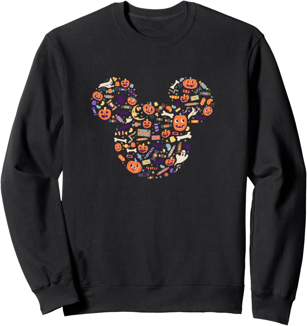 Disney Mickey Mouse Icon Candy and Pumpkins Halloween Sweatshirt