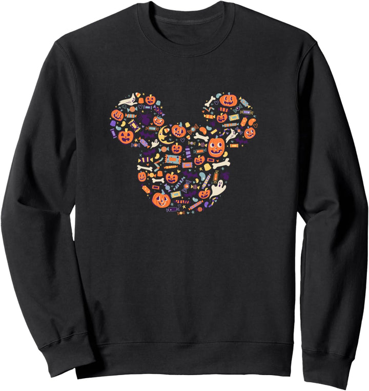 Disney Mickey Mouse Icon Candy and Pumpkins Halloween Sweatshirt