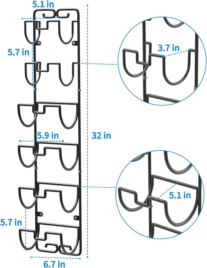 Handtuchhalter zur Wandmontage, Hängend Handtuchstange fürs Badezimmer mit 6 Fächern, Badetuchhalter