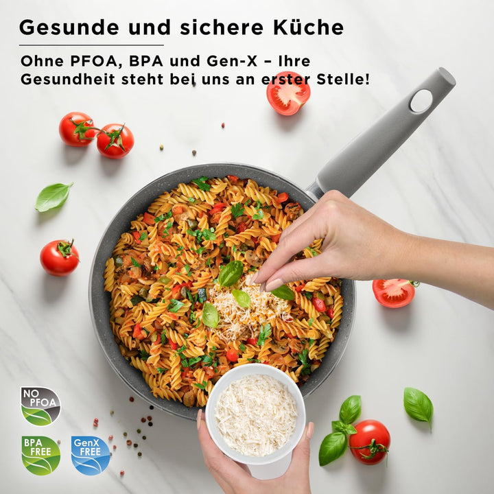 KASANOVA Topf-Set für herkömmliche Kochfelder, antihaftbeschichtetes Topf-Set, Kochgeschirr, gesunde