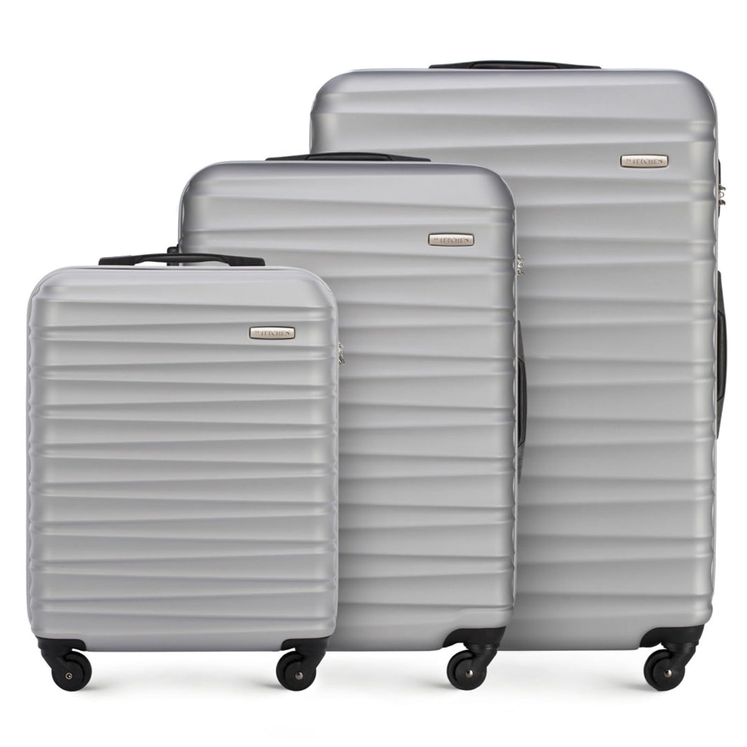 WITTCHEN Reisekoffer 3er Koffer-Set Rollkoffer Trolley Handgepäck Hartschale aus ABS mit 4 Spinner-R