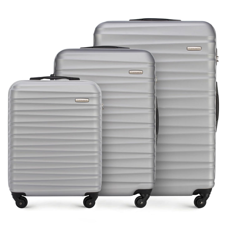 WITTCHEN Reisekoffer 3er Koffer-Set Rollkoffer Trolley Handgepäck Hartschale aus ABS mit 4 Spinner-R