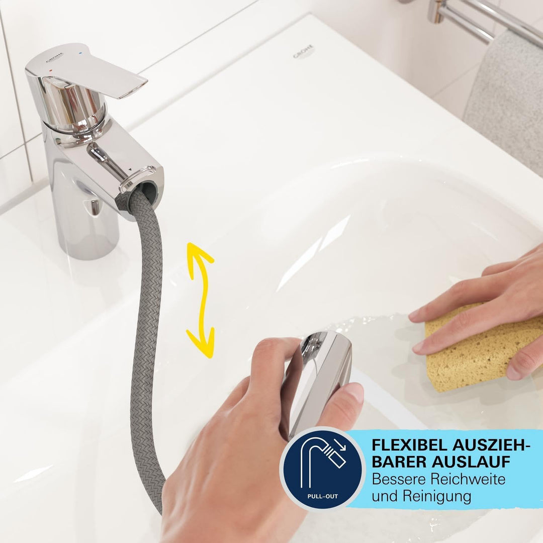 GROHE Start - Einhand-Waschtischarmatur (wassersparend, M-Size, Schnell-Montage-System, inkl. Montag