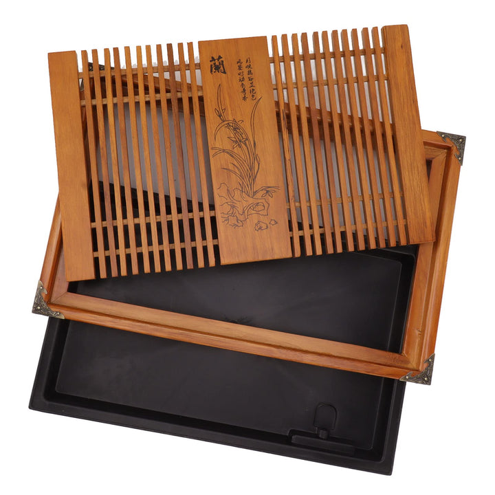 Elegantes Traditionelles Gongfu-Teetablett mit Wasserspeicher und Abflussrohr, Hervorragend Zum Serv