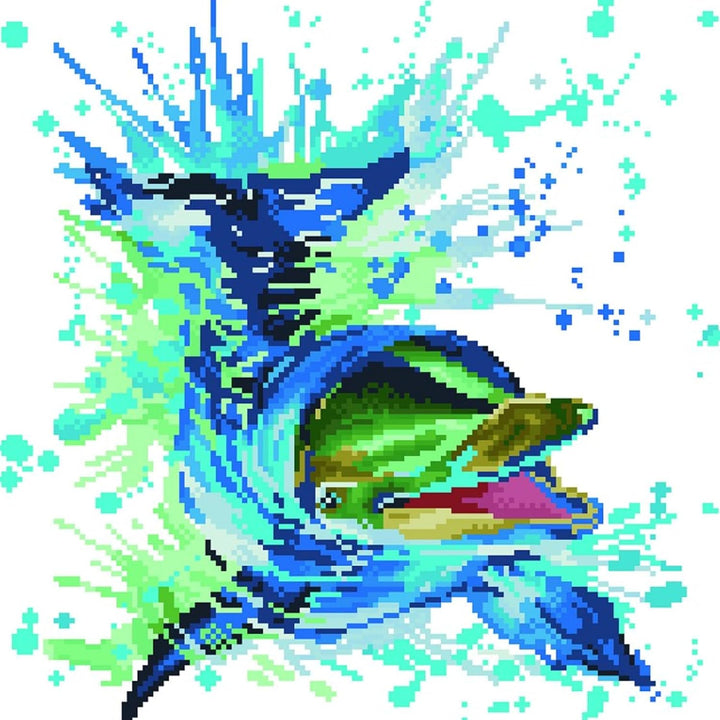 DIAMOND DOTZ DD8.004 - Original 5D Diamond Painting Set Delfin Flipper, Kreativset mit 9.638 Diamant