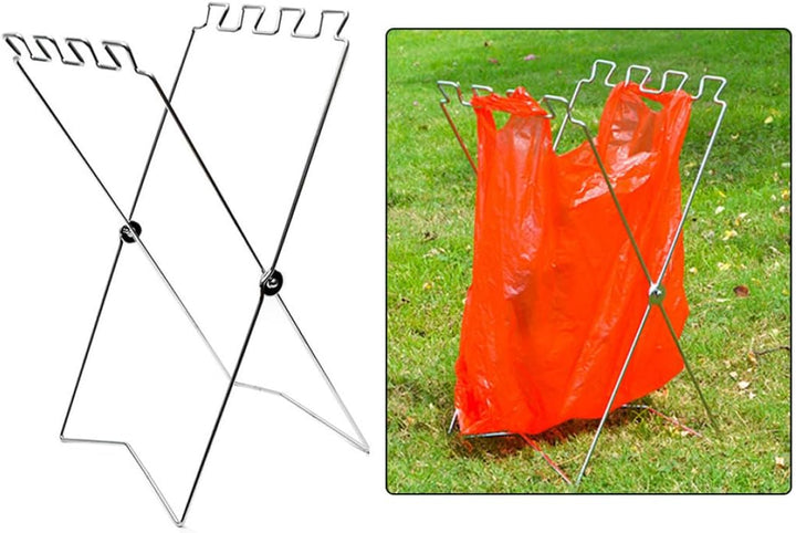 Müllbeutelhalter tragbarer Mülleimer Rack Klapper Müllhalter Ständer zum Camping-Müllhalter mit mehr