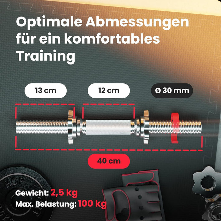 Hop-Sport Langhantelstange 30mm - Langhantelstange 167cm, 120cm, 150cm, 180cm SZ Stange 120cm, Super