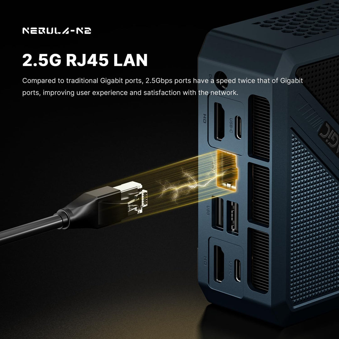 N2 Pro Mini-PC Ryzen 7 6800H (8C/16T, bis 4,7 GHz), 32 GB DDR5, 1TB SSD, WiFi 6E/BT5.2/2,5G LAN, Qua