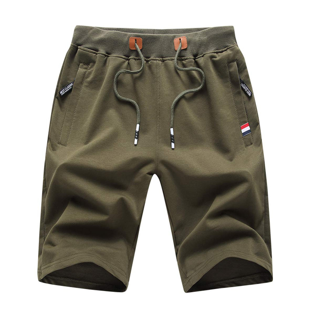 Tansozer Sport Shorts Herren Mit Reissverschluss Grün S, Grün S
