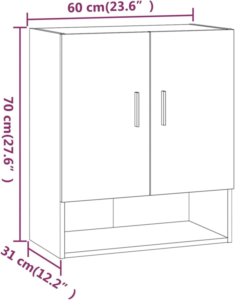 Gecheer Wandschrank Schwebeschrank Lagerschrank Wandh?ngeschrank Küchenschrank Oberschrank 60 x 31 x