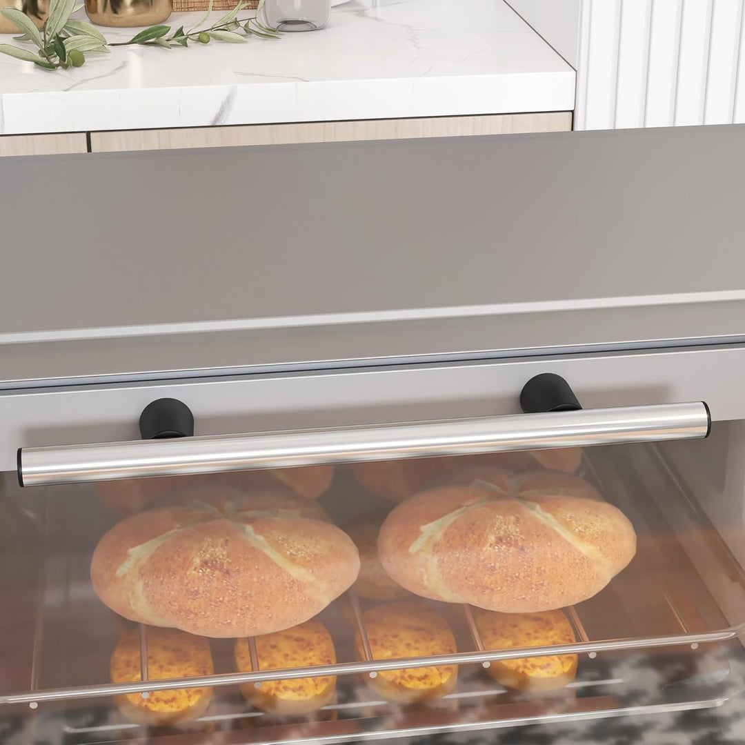 HOMCOM Mini Backofen 9 L 750W 100-230℃ 60 Min. Timer inkl. Backblech, Grillrost, Glas Fenster, Platz