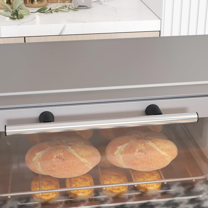 HOMCOM Mini Backofen 9 L 750W 100-230℃ 60 Min. Timer inkl. Backblech, Grillrost, Glas Fenster, Platz
