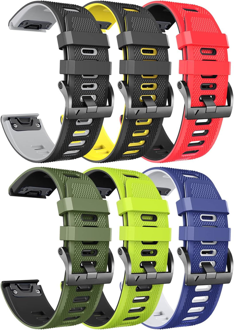 ANBEST Armband Kompatibel mit Garmin Fenix 6 Pro/Fenix 7/Fenix 5/Epix 2 Armband, 22mm Silikon Er