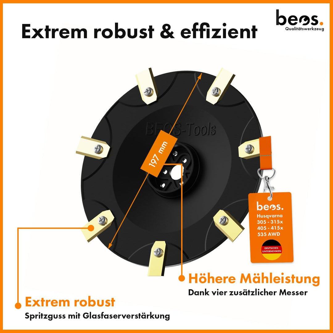 BEOS® Premium Mähroboter Tuning - Drehscheibe kompatible mit Husqvarna Automower 305 | 310 | 315x |