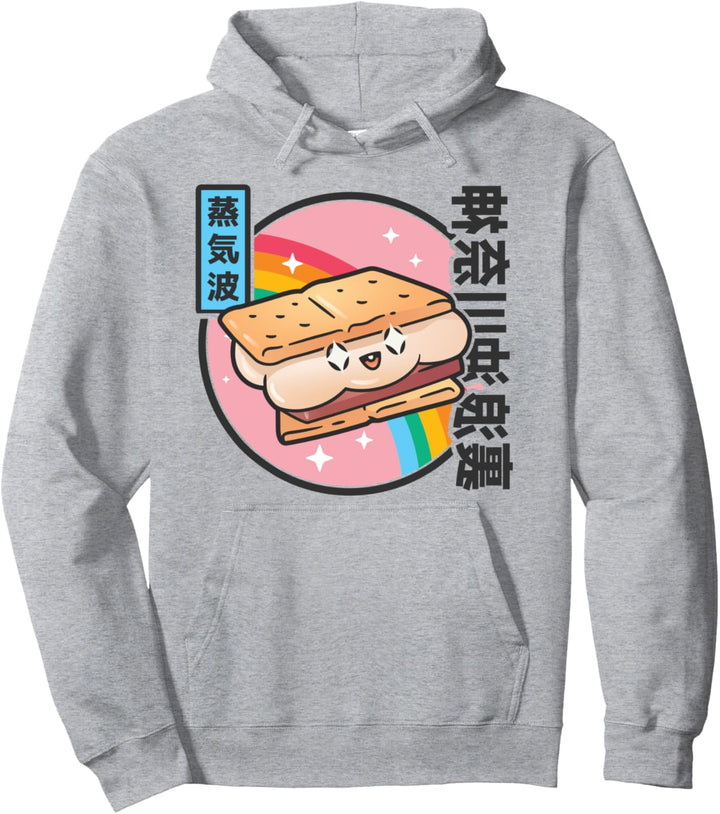 Japanischer S'more Kawaii Retro Japanischer Regenbogen-Anime Pullover Hoodie