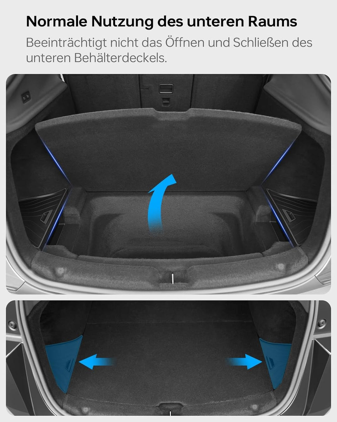 Kofferraum-Organizer für Tesla Model Y Juniper 2025 2026 2er Set mit Deckel – Wasserdicht, 1:1 Passf
