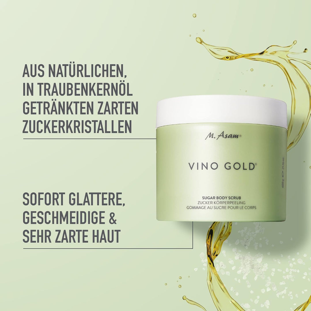 M. Asam VINO GOLD Zucker Körperpeeling (600 g) – trägt abgestorbene Hautschuppen sanft ab für sofort