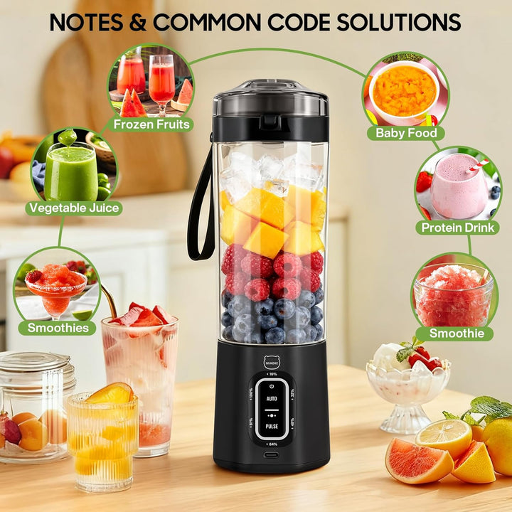 MIAOKE Tragbarer Smoothie-Mixer, 700 ml wiederaufladbarer persönlicher Mixer, Enthält sowohl Automat