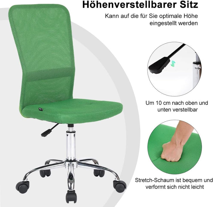 Mingone 2er-Set Bürostuhl Ergonomisch Schreibtischstuhl aus Mesh Höhenverstellbarer Drehstuhl 360° D