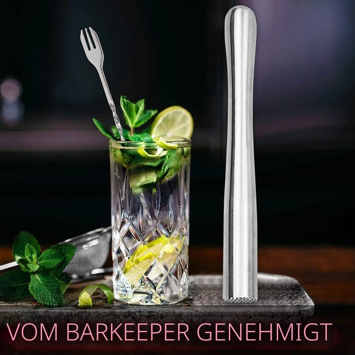 Cocktail Stössel Aus Edelstahl Mit Stössel Rührlöffel,Zitronen Stampfer Eisstössel Muddler Zum Maisc