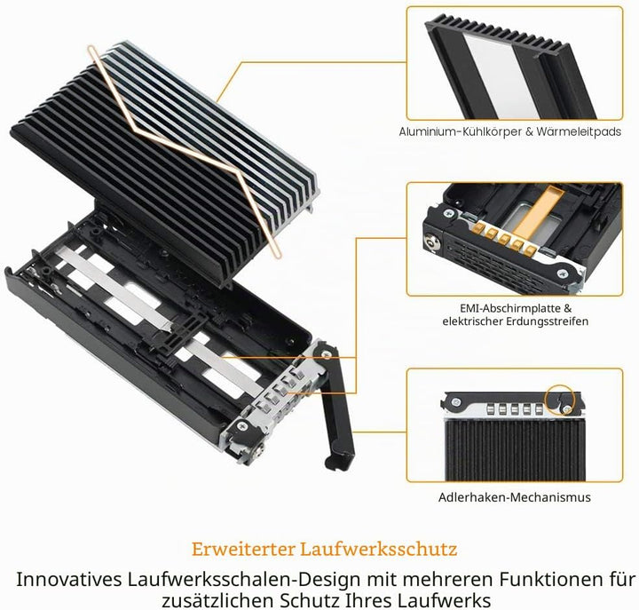 ICY DOCK 4X M.2 NVMe PCIe 4.0 SSD zu 4X MiniSAS HD (SFF-8643) Wechselrahmen - ToughArmor MB720M2K-B