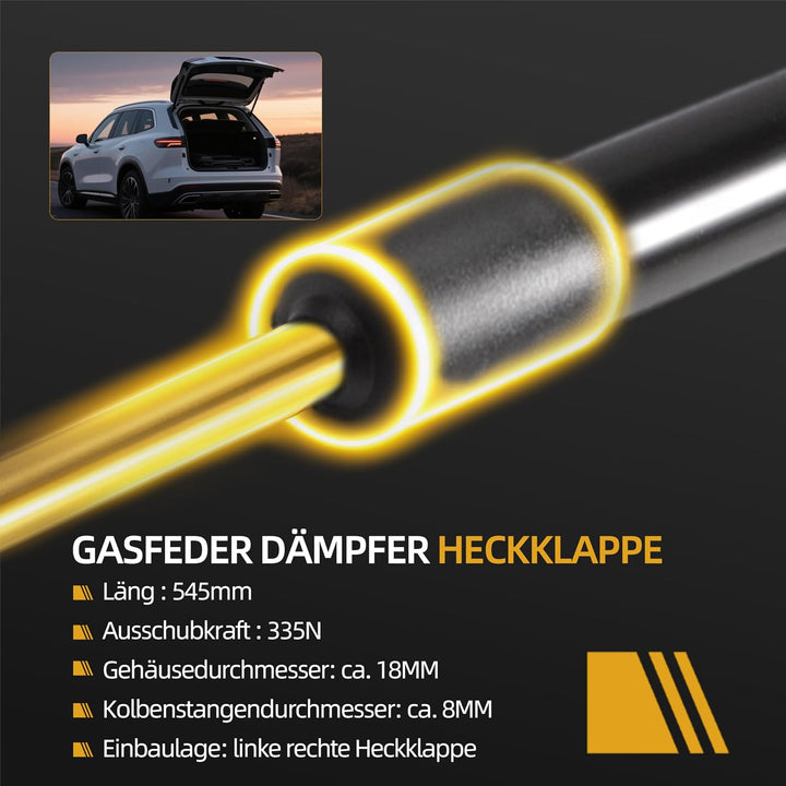 2 Stk Gasfeder Dämpfer Heckklappe für Volkswagen Passat Variant 3C5 05-06 | Heckklappendämpfer, Gasd