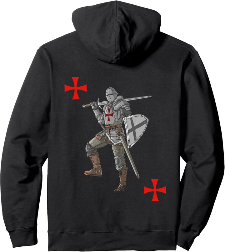 Backprint Kreuzritter cooles Mittelalter und Ritter Pullover Hoodie