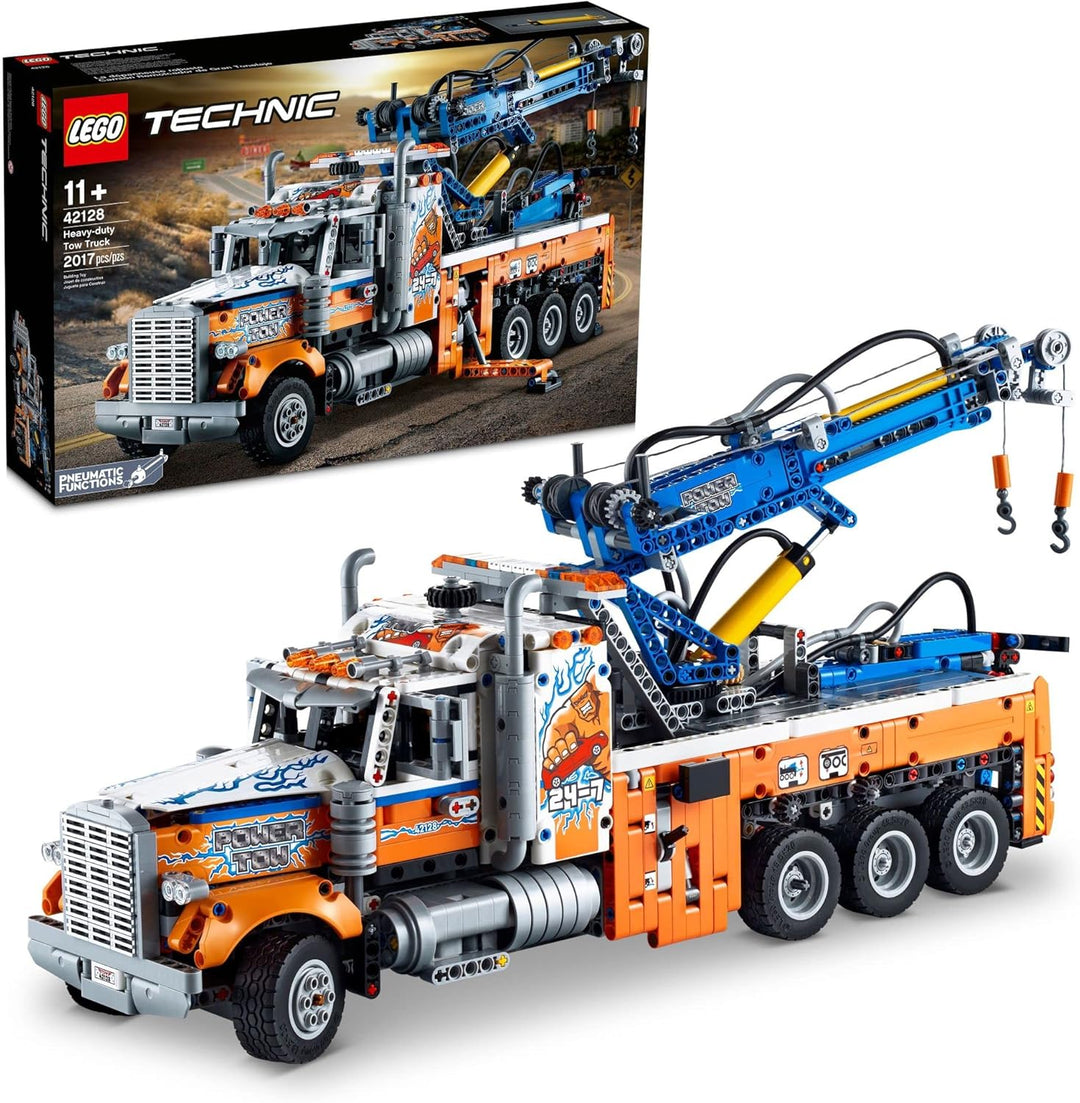 LEGO Technic Schwerlast-Abschleppwagen mit Kran, Spielzeugmodellbauset, Engineering for Kids Serie,
