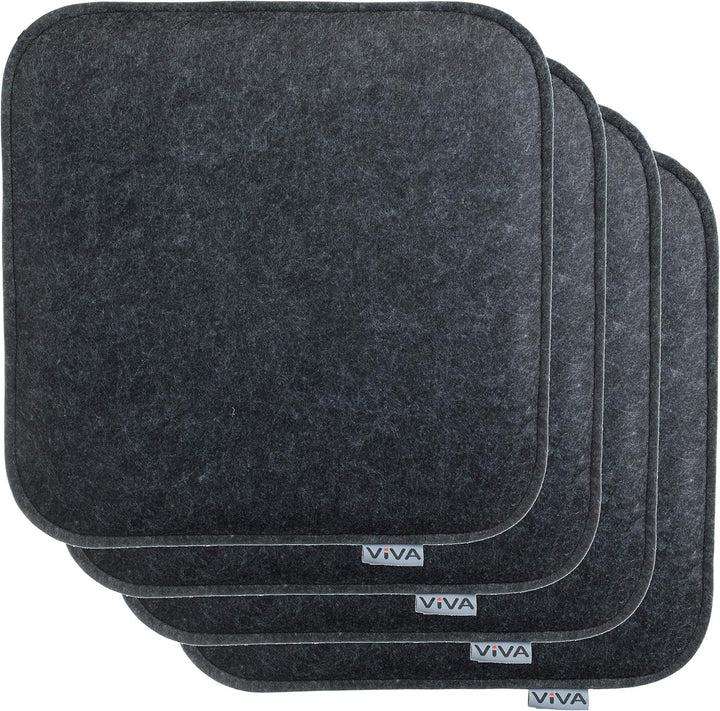 Brandsseller Sitzkissen Filz Eckig Stuhlkissen Sitzauflage Gepolstert - 35 x 35 x 2 cm - 4er Vorteil