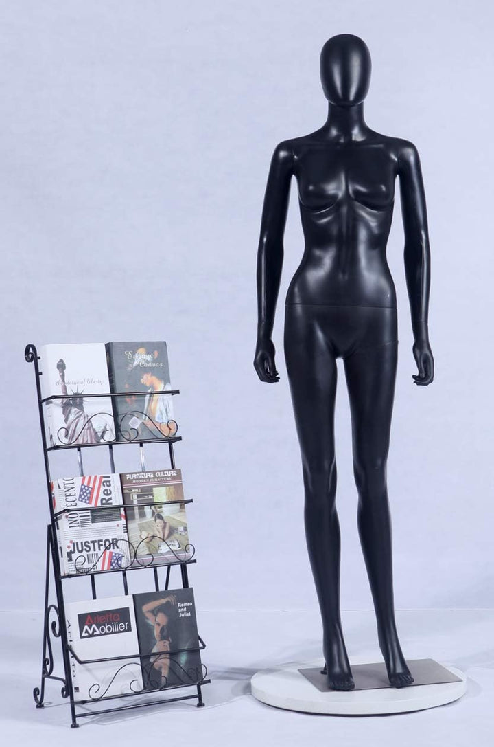 EurotonDisplay FC-7Black schwarz matt abstrakte Schaufensterpuppe mit Metallplatte Egghead ohne Gesi