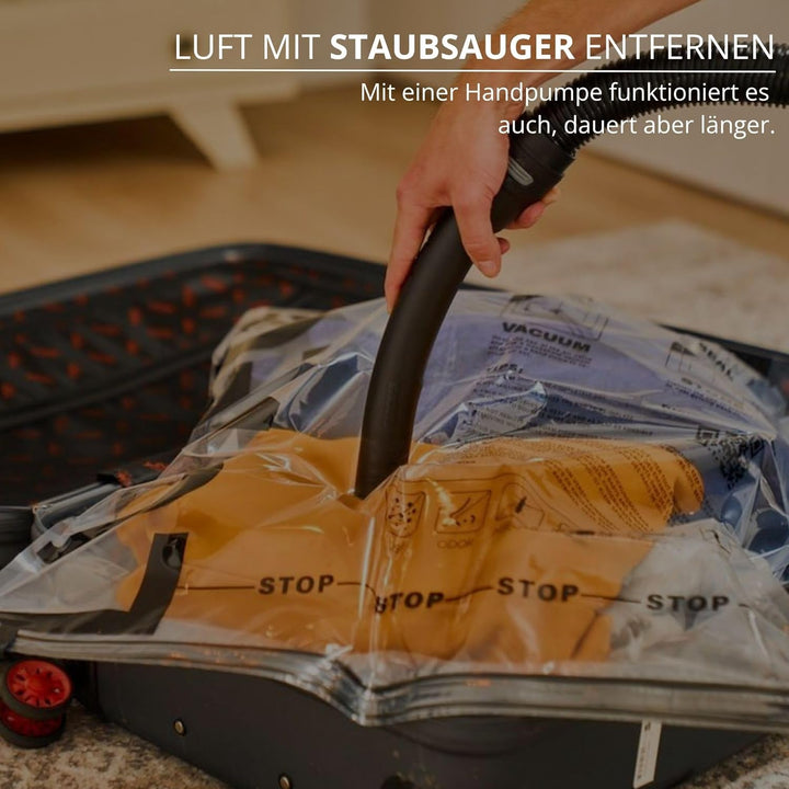 Luvego Vakuumierbeutel für Kleidung und Bettdecken mit Handpumpe - 13Stück, 2xJumbo, 3x Large, 3x Me