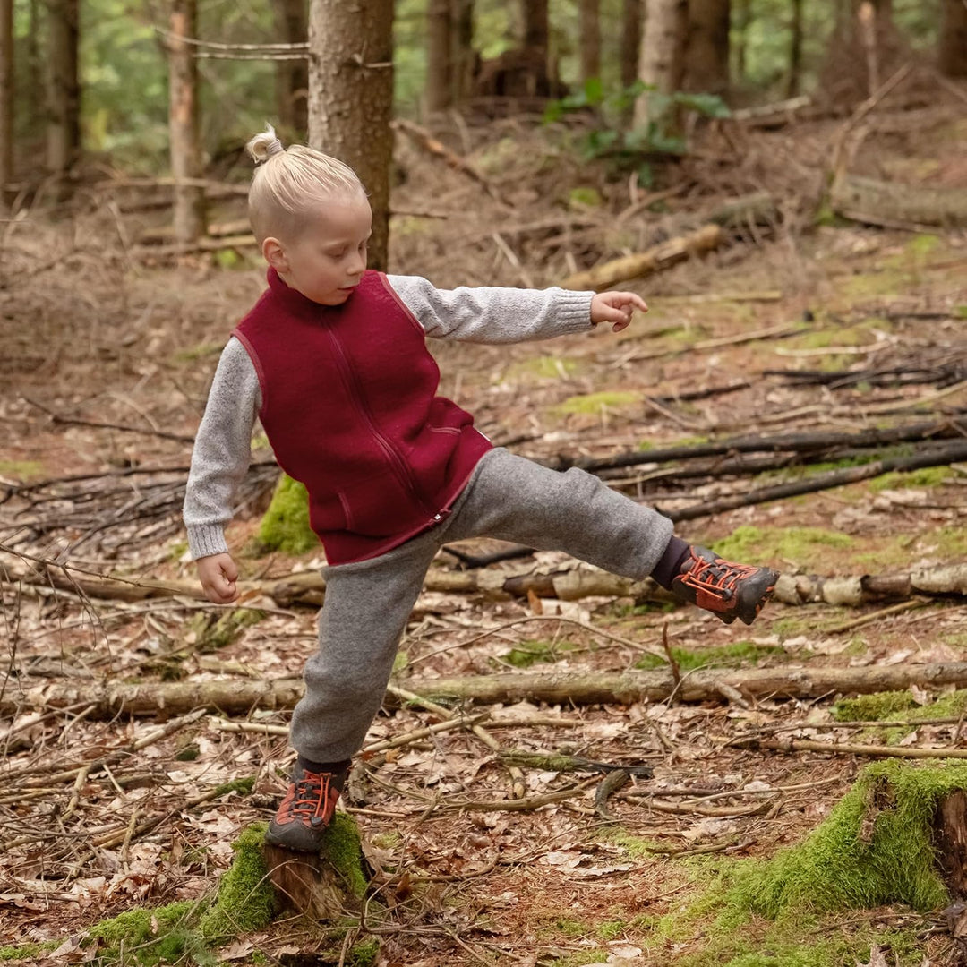 Ehrenkind ® Walkweste für Kinder aus Bio-Schurwolle | Kinderweste Gr. 74/80 | Weste Kinder in Anthra