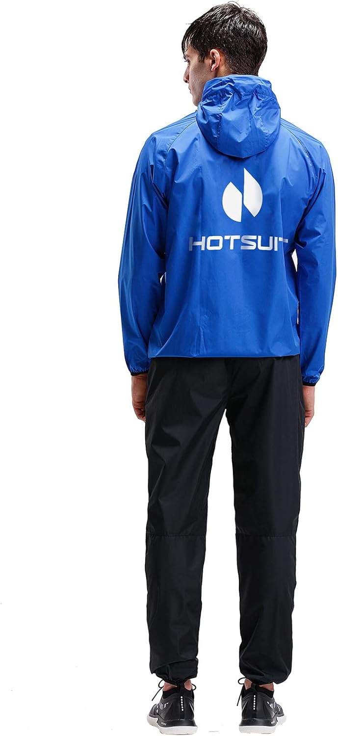 HOTSUIT Schwitzjacke/Schwitzanzug Herren, Anti Rip Sauna Anzug zum Abnehmen mit langem Reissverschlu