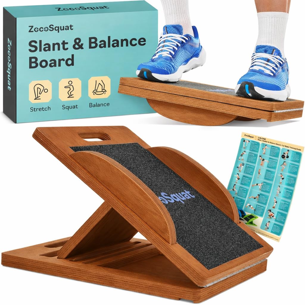 Schrägbrett verwandelt sich in Balance Board – Premium Wadendehner und Wackelbrett für effektives Wa