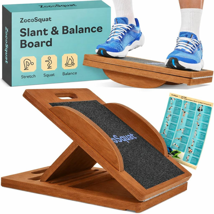 Schrägbrett verwandelt sich in Balance Board – Premium Wadendehner und Wackelbrett für effektives Wa