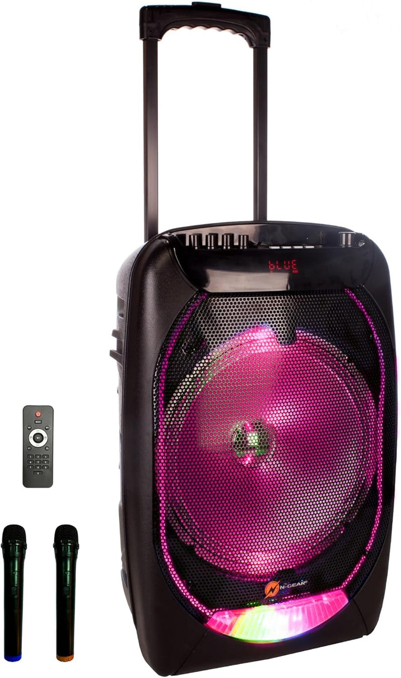 N-Gear Flash 1210 Sono Karaoke Bluetooth Mobile Trolley 300 Watt MP3 Player FM Radio 2-5 Stunden Lau