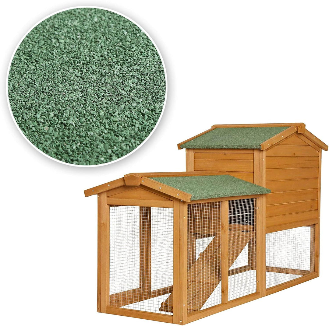 lionto Kaninchenstall aus Holz Kleintierhaus Nagerhaus Kleintierstall 147x52x85 cm