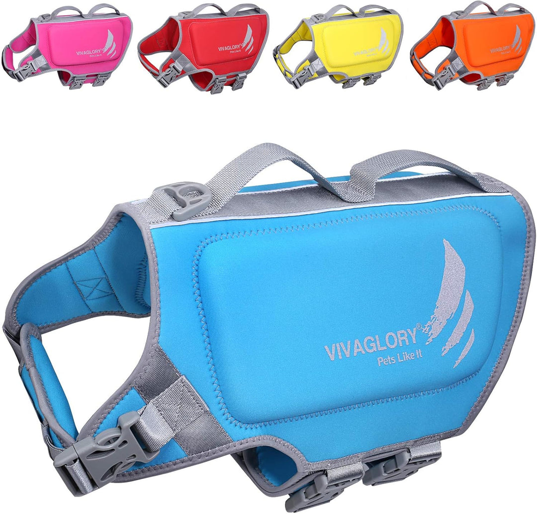 VIVAGLORY High Buoyancy Schwimmweste Hund, Rettungsweste, Hundeschwimmweste für Bootfahren, Schwimmh