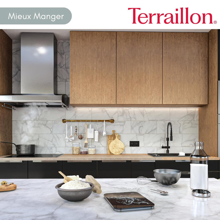 TERRAILLON - AQUA RESIST – Elektronische Küchenwaage, wasserdicht IP67, Display Magic LED mit Hinter