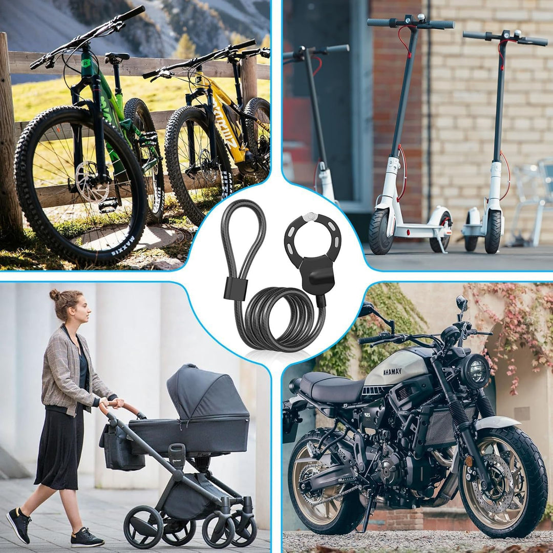 E-Scooter Schloss – 120cm Kabelschloss mit Schlüssel (14mm Dicke) – Hochsicherheits-Schloss für E-Ro