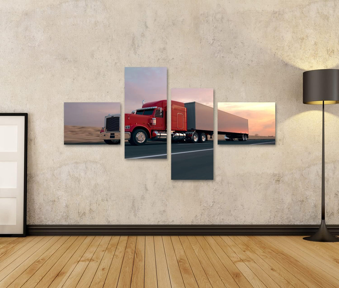 islandburner Bild auf Leinwand LKW Auf Der Strasse Während des Tages Bilder Wandbilder Poster Leinwa