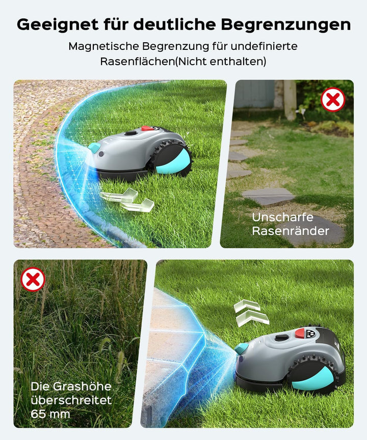 V100 Mähroboter ohne Begrenzungskabel, mit Vision Navigation, Spiralschnitt, 150 Hinderniserkennung,