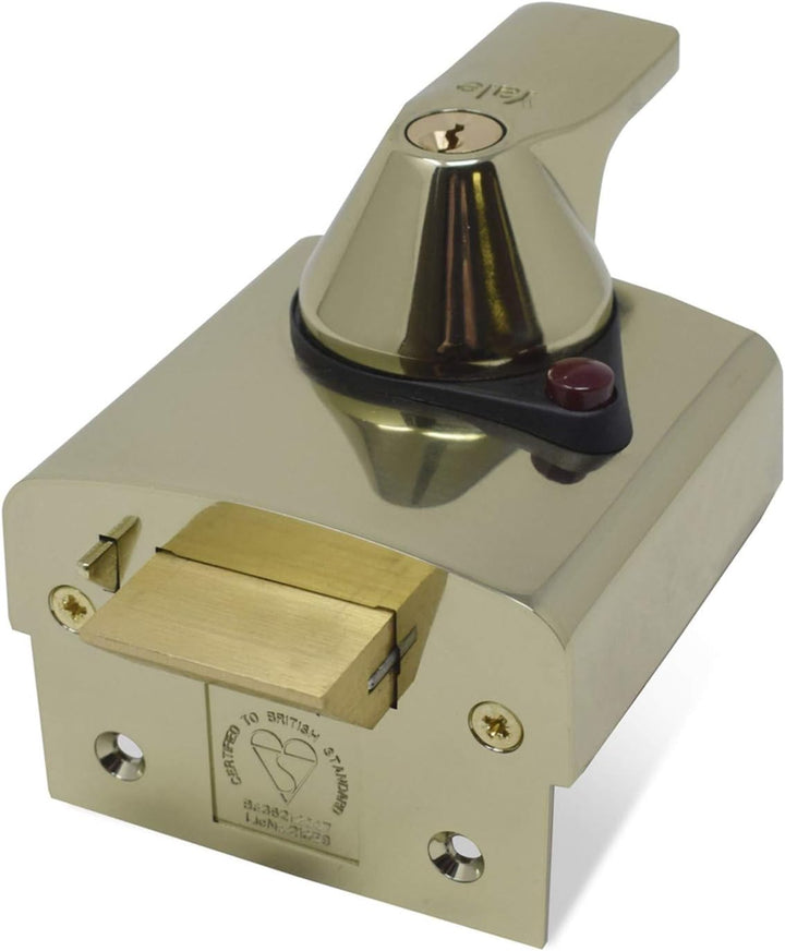 Yale YALPBS1BLX P-BS1-BLX-PB-60, BS1 British Standard Nachtriegel, 60 mm, Messing-Finish, hohe Siche