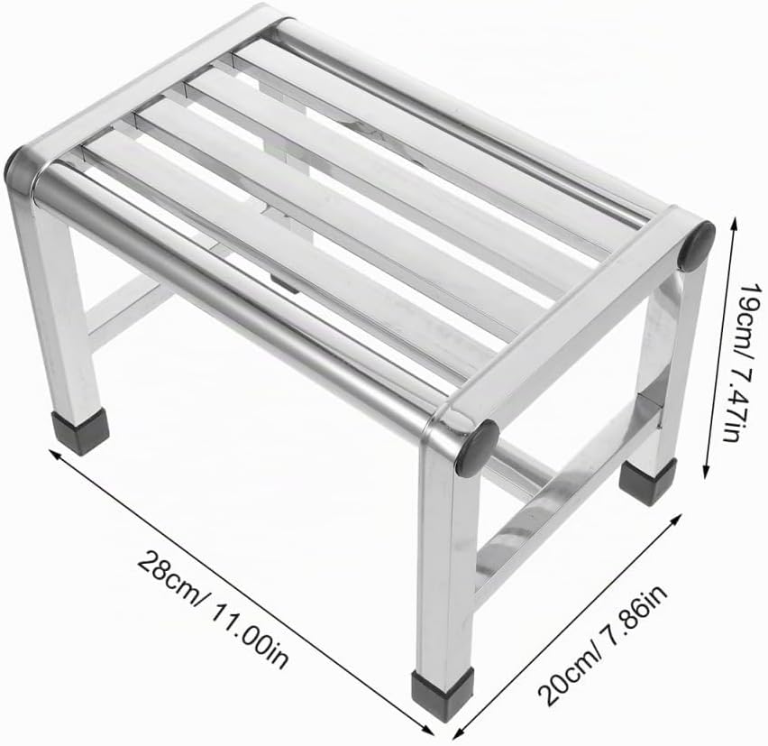 Ciieeo Duschhocker Aus Edelstahl Wasserdicht Kleiner Metallhocker Für Badezimmer Und Küche Rutschfes