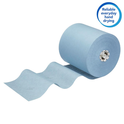 Scott Essential Rollenhandtücher 6692 – blaue Papiertücher – 6 x 350 m Papiertuchrollen (insges. 2.1